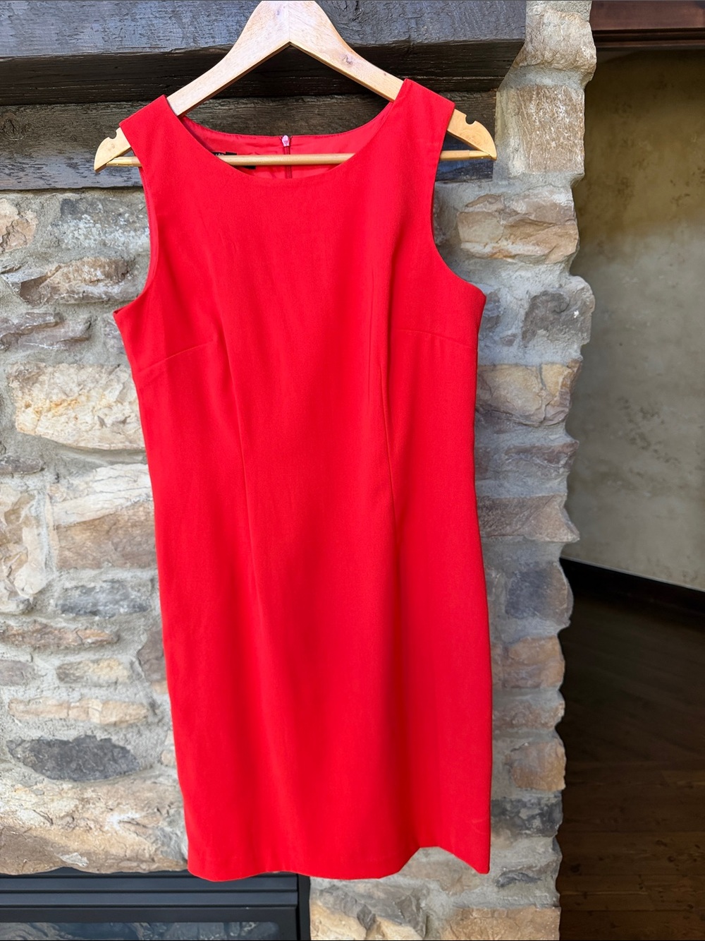 Mario Serrani Vibrant Red Sleeveless Sheath Dress